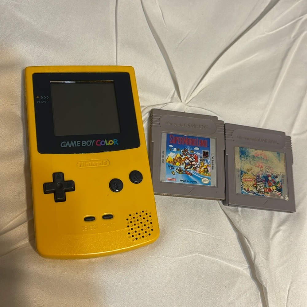 Game boy color with 2 super Mario land games